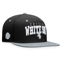 Men's Chicago White Sox Fanatics Branded Black/Gray Iconic Lock Up Snapback Hat