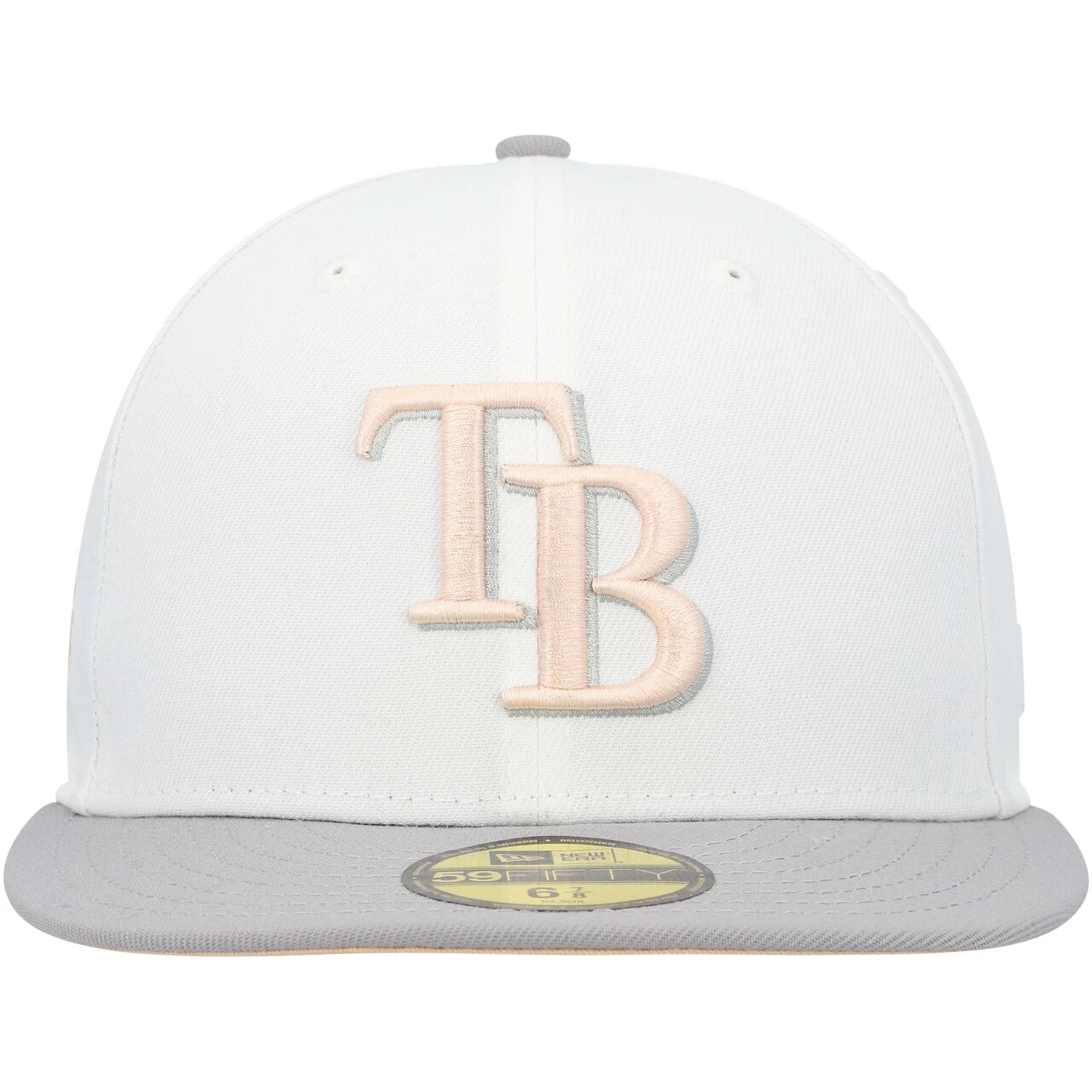 Men's Tampa Bay Rays New Era White/Gray 2008 World Series Side Patch Undervisor 59FIFTY Fitted Hat - Image 2