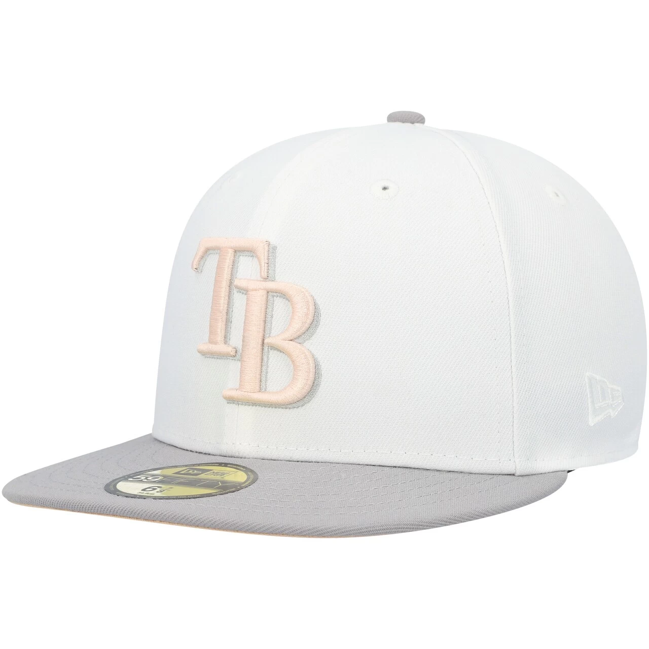 Men's Tampa Bay Rays New Era White/Gray 2008 World Series Side Patch Undervisor 59FIFTY Fitted Hat - Image 3