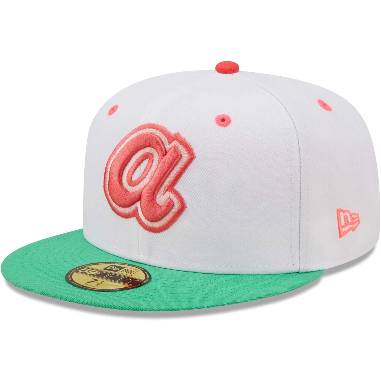 Men's Atlanta Braves New Era White/Green 1972 MLB All-Star Game Watermelon Lolli 59FIFTY Fitted Hat - Image 3