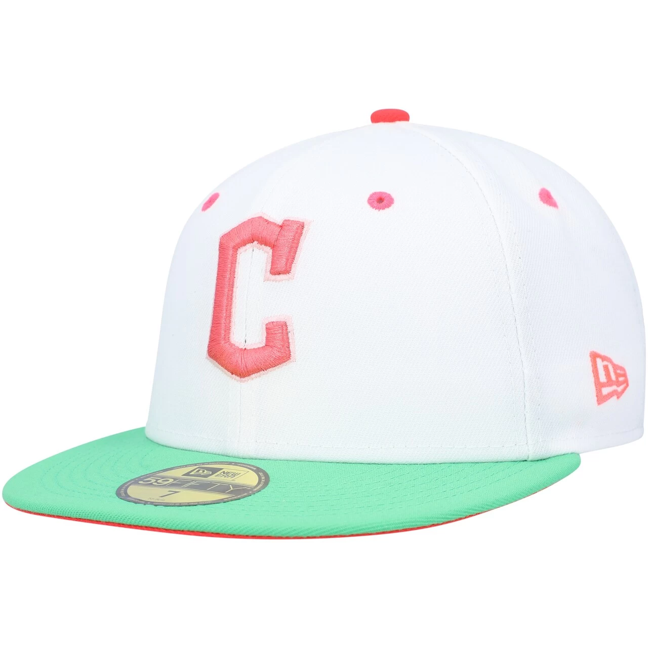 Men's Cleveland Guardians New Era White/Green Watermelon Lolli 59FIFTY Fitted Hat - Image 3