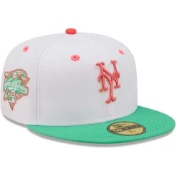 Men's New York Mets New Era White/Green 2000 World Series Watermelon Lolli 59FIFTY Fitted Hat