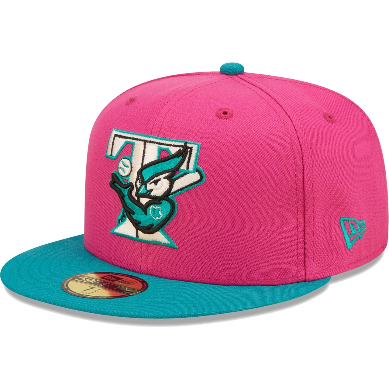 Men's Toronto Blue Jays New Era Pink/Green Cooperstown Collection 25th Anniversary Passion Forest 59FIFTY Fitted Hat - Image 3