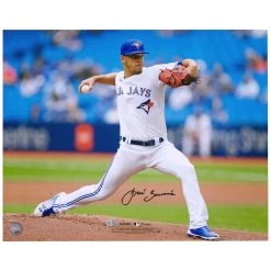 Autographed Toronto Blue Jays Jose Berrios Fanatics Authentic 16" X 20" Pitching Photograph