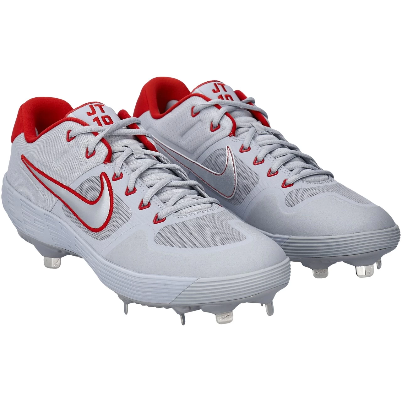 Philadelphia Phillies J.T. Realmuto Fanatics Authentic Gray And Red Nike Player-Issued Cleats From The 2021 MLB Season