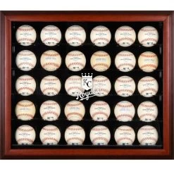 Kansas City Royals Fanatics Authentic Logo Mahogany Framed 30-Ball Display Case