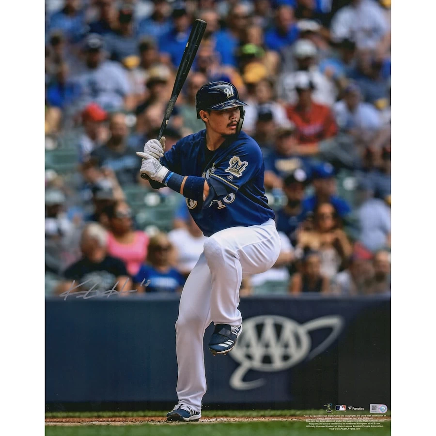 Autographed Milwaukee Brewers Keston Hiura Fanatics Authentic 16" X 20" Hitting Photograph