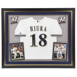 Autographed Milwaukee Brewers Keston Hiura Fanatics Authentic Deluxe Framed White Replica Jersey
