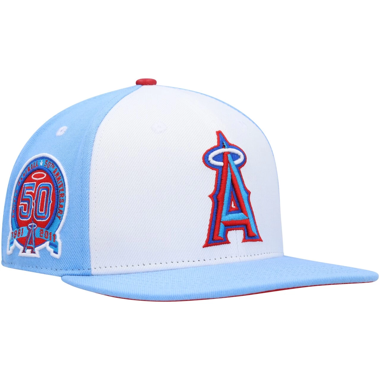 Men's Los Angeles Angels Pro Standard White/Light Blue Blue Raspberry Ice Cream Drip Snapback Hat