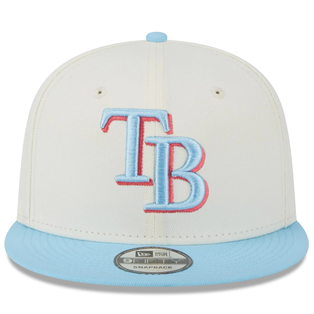 Men's Tampa Bay Rays New Era White/Light Blue Spring Basic Two-Tone 9FIFTY Snapback Hat - Image 2