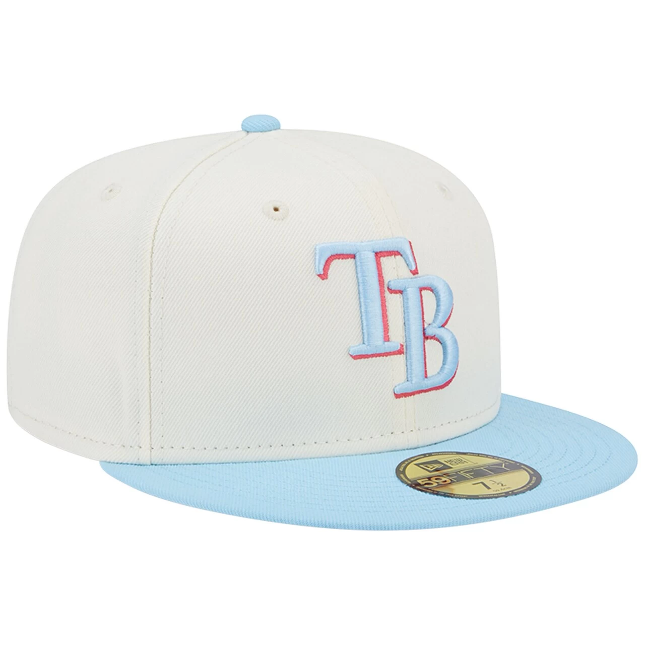 Men's Tampa Bay Rays New Era Cream/Light Blue Spring Color Two-Tone 59FIFTY Fitted Hat - Image 3