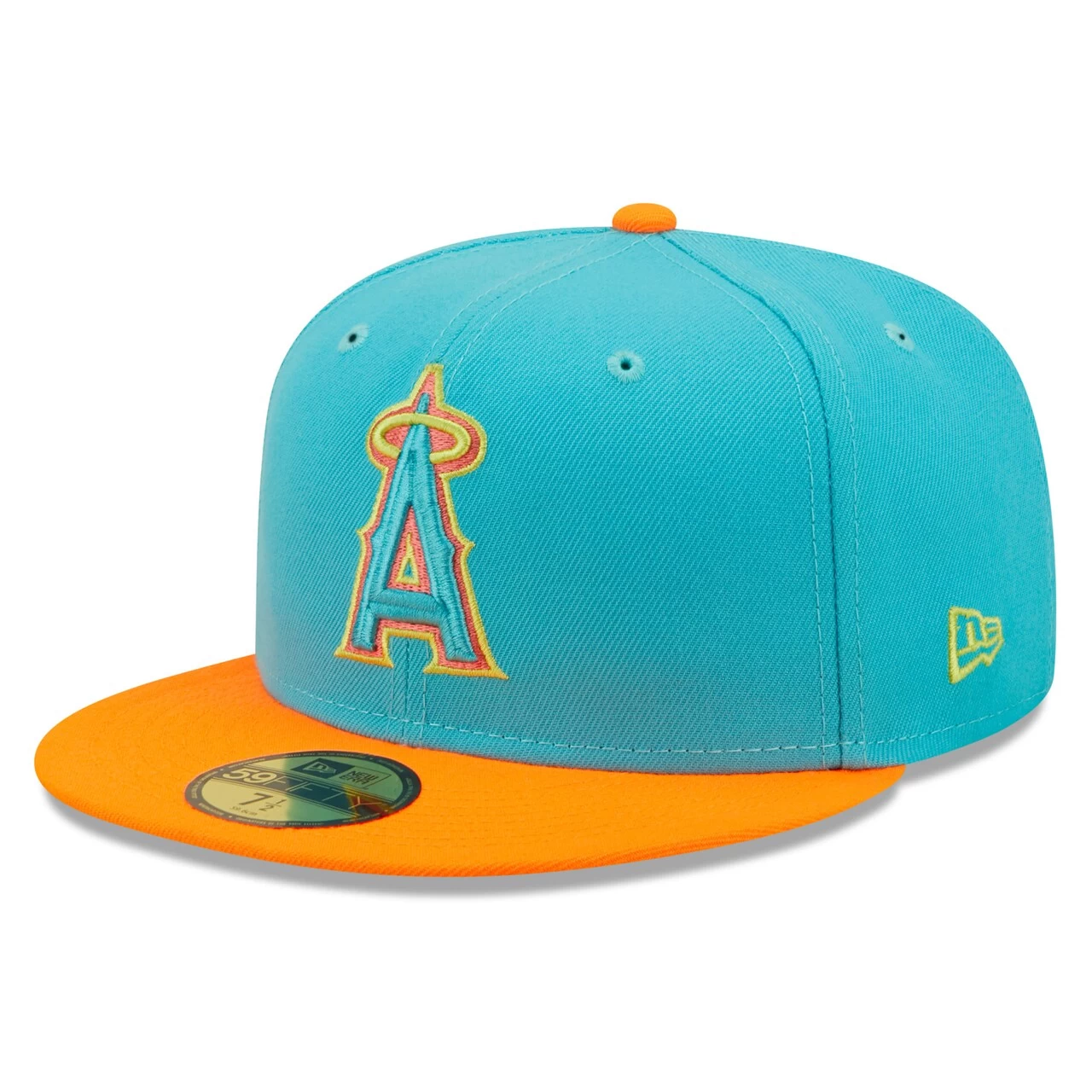 Men's Los Angeles Angels New Era Blue/ Vice Highlighter 59FIFTY Fitted Hat - Image 3