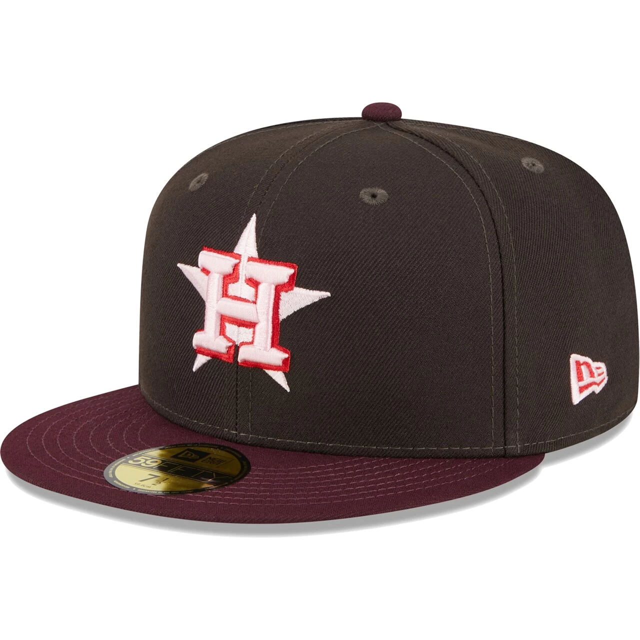 Men's Houston Astros New Era Brown/Maroon Chocolate Strawberry 59FIFTY Fitted Hat - Image 3