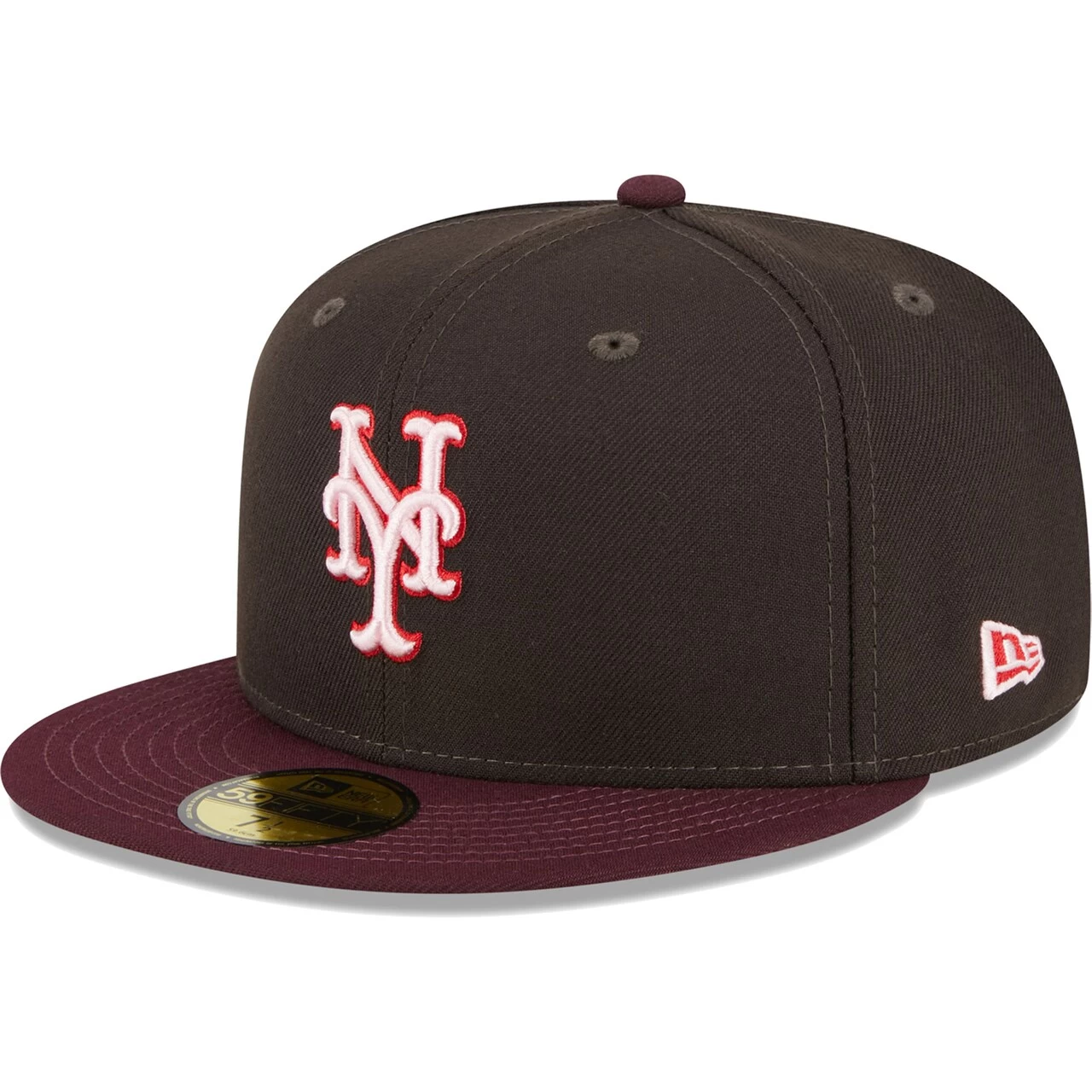Men's New York Mets New Era Brown/Maroon Chocolate Strawberry 59FIFTY Fitted Hat - Image 3