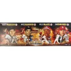 St. Louis Cardinals 2014 Hall Of Fame Autographed Canvas W/Marty Marion, Mike Shannon, Willie McGee, Jim Edmonds