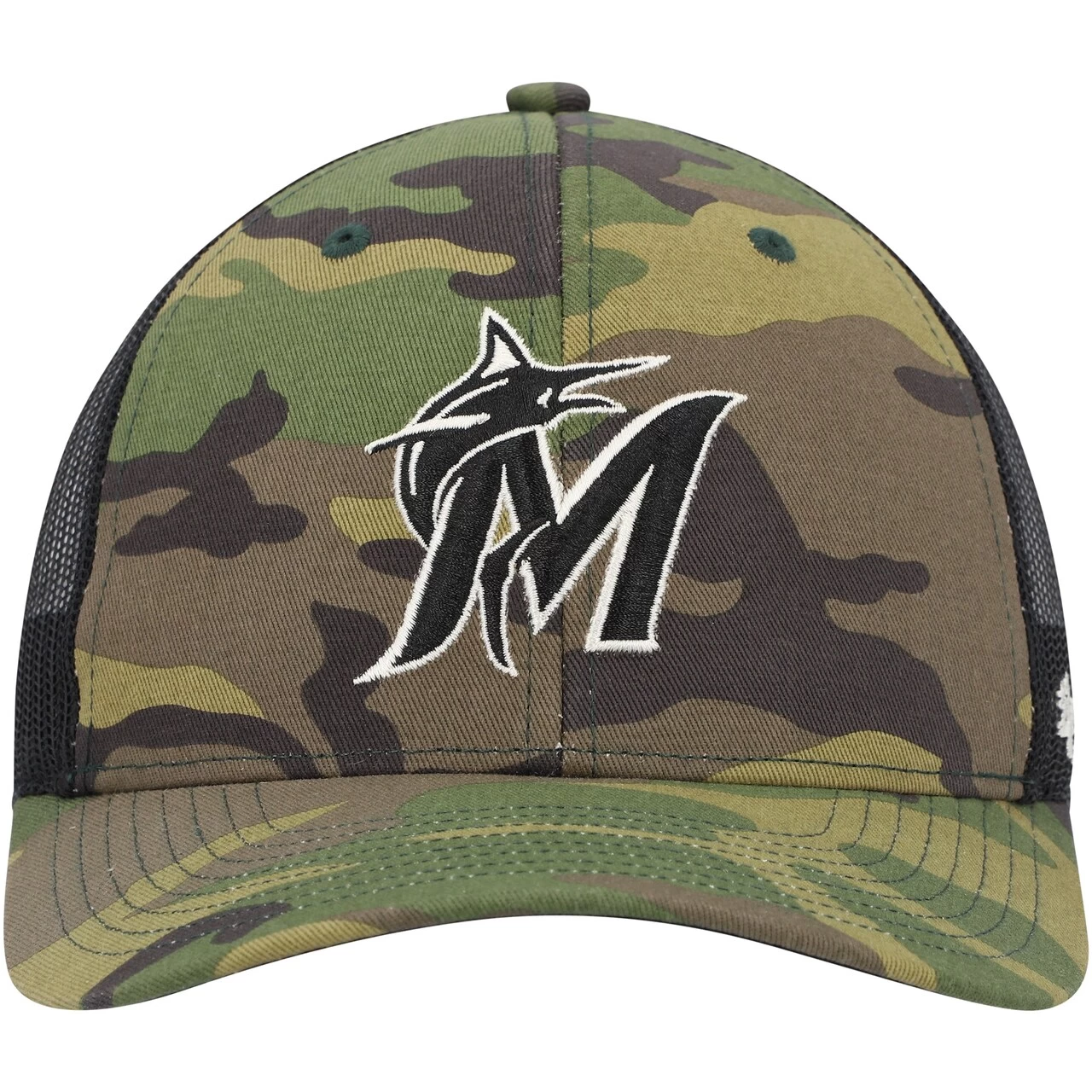 Men's Miami Marlins '47 Camo Trucker Snapback Hat - Image 2