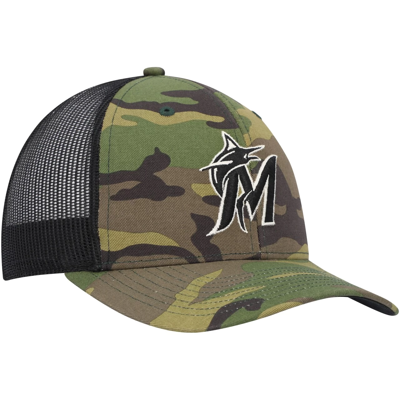 Men's Miami Marlins '47 Camo Trucker Snapback Hat - Image 3