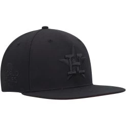 Men's Houston Astros '47 Black On Black Sure Shot Captain Snapback Hat