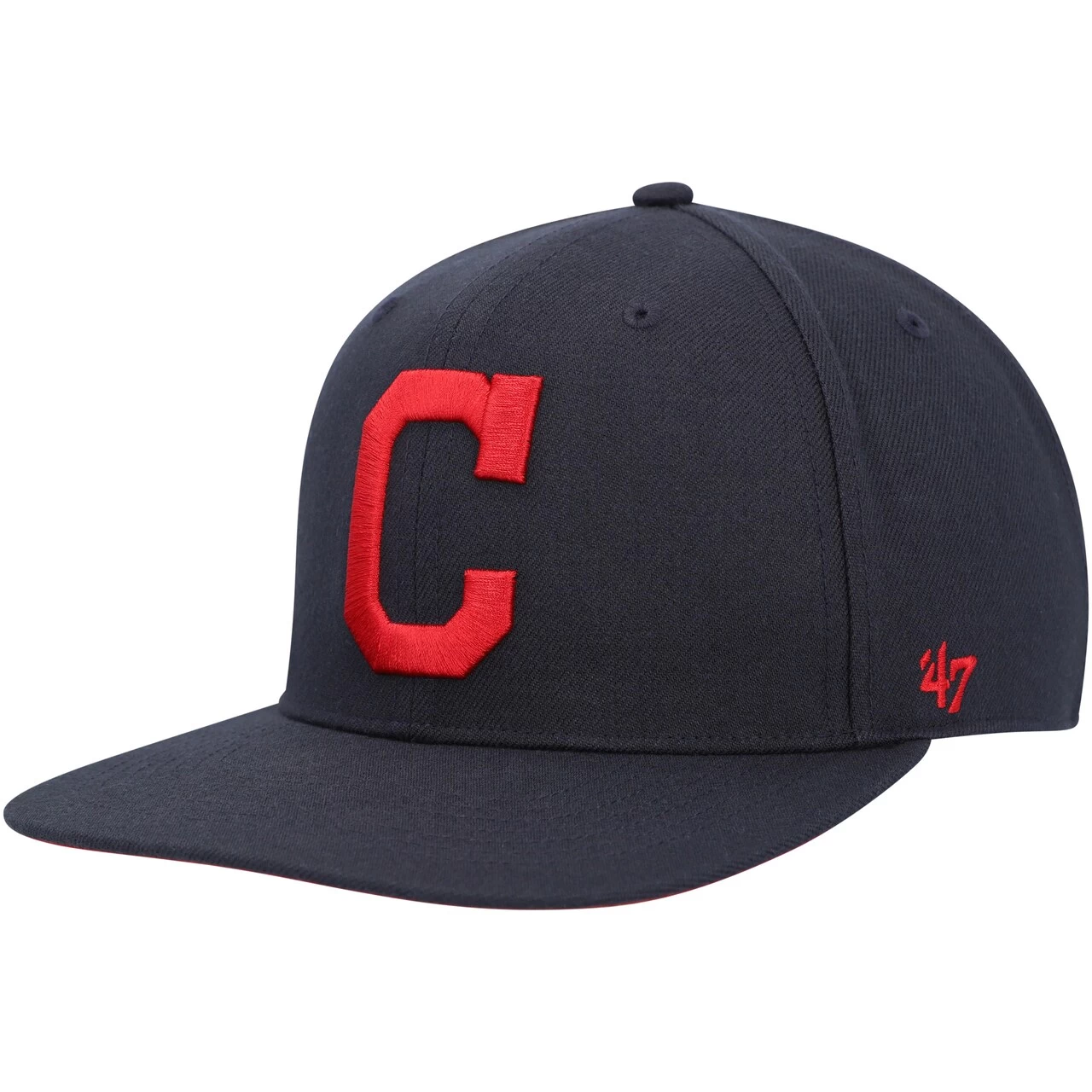 Men's Cleveland Guardians '47 Navy Sure Shot Captain Snapback Hat - Image 3