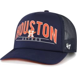 Men's Houston Astros '47 Navy Backhaul Foam Trucker Snapback Hat