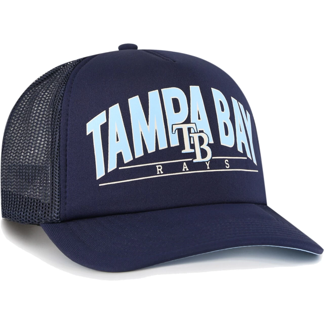 Men's Tampa Bay Rays '47 Navy Backhaul Foam Trucker Snapback Hat - Image 2