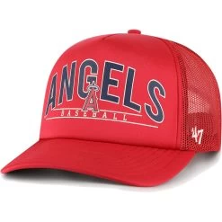 Men's Los Angeles Angels '47 Red Backhaul Foam Trucker Snapback Hat