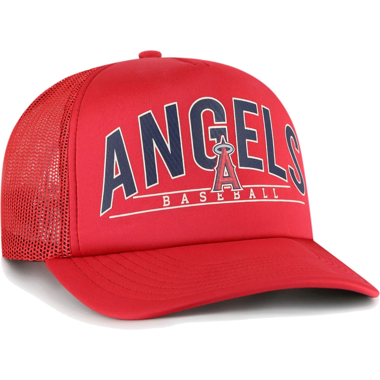 Men's Los Angeles Angels '47 Red Backhaul Foam Trucker Snapback Hat - Image 2