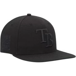 Men's Tampa Bay Rays '47 Black On Black Sure Shot Captain Snapback Hat
