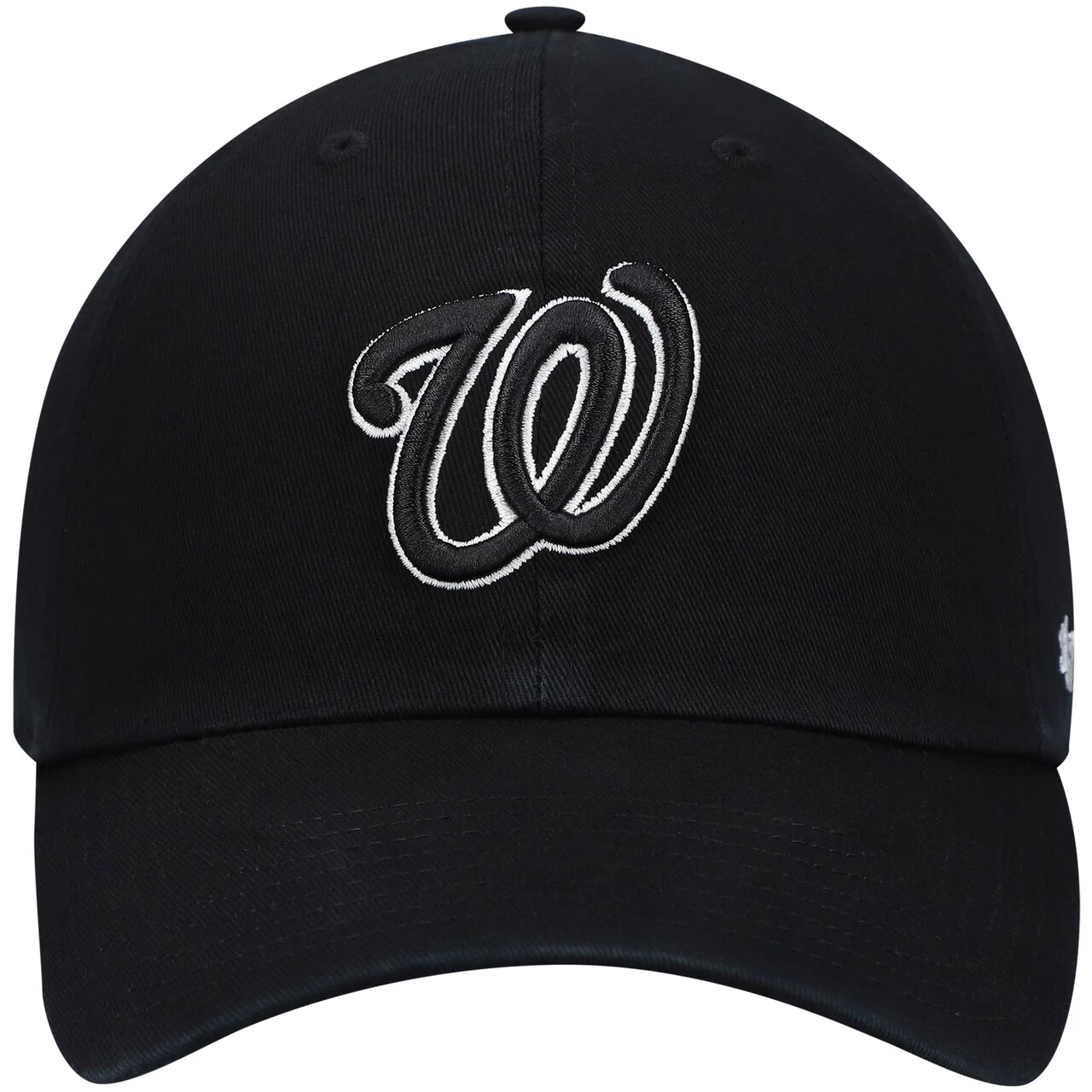 Men's Washington Nationals '47 Black On Black Logo Clean Up Adjustable Hat - Image 2