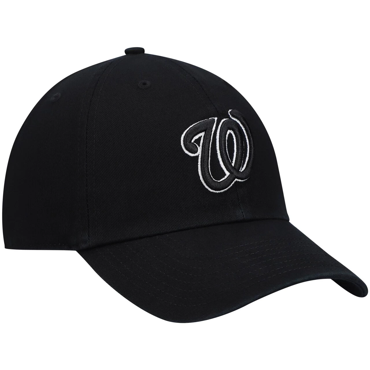 Men's Washington Nationals '47 Black On Black Logo Clean Up Adjustable Hat - Image 3