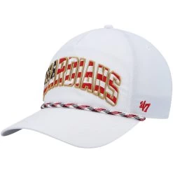 Men's Cleveland Guardians '47 White Flag Flutter Hitch Snapback Hat