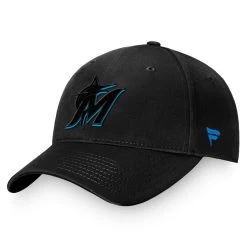 Men's Miami Marlins Fanatics Branded Black Fundamental Shadow Snapback Hat