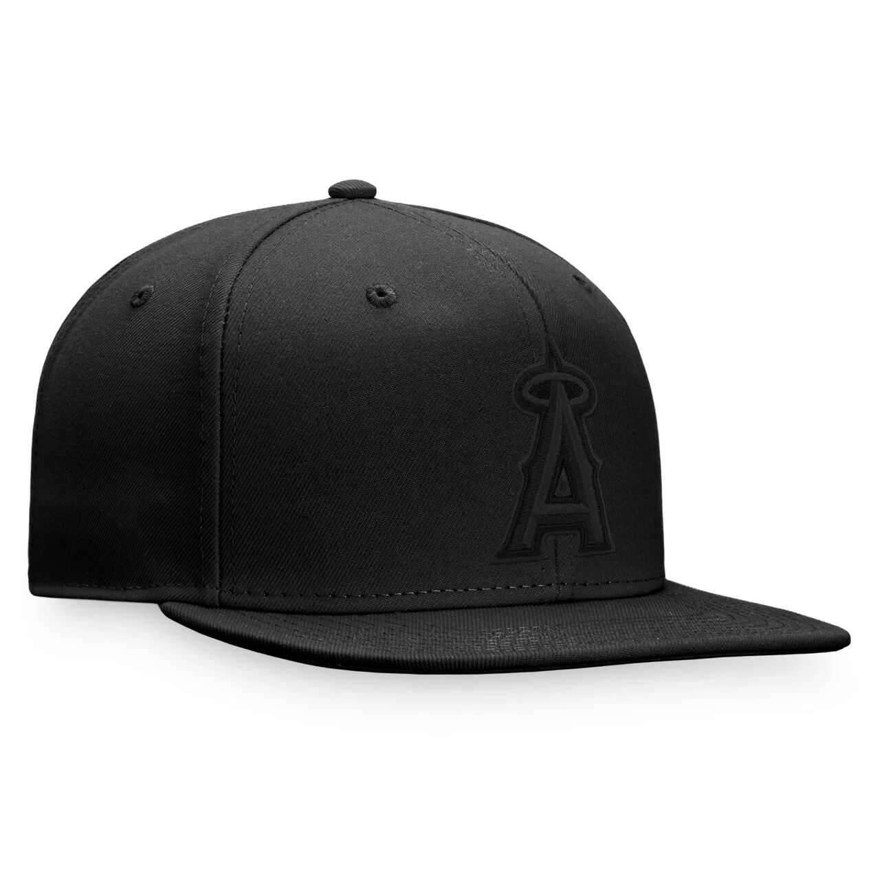 Men's Los Angeles Angels Fanatics Branded Black On Black Snapback Hat - Image 3