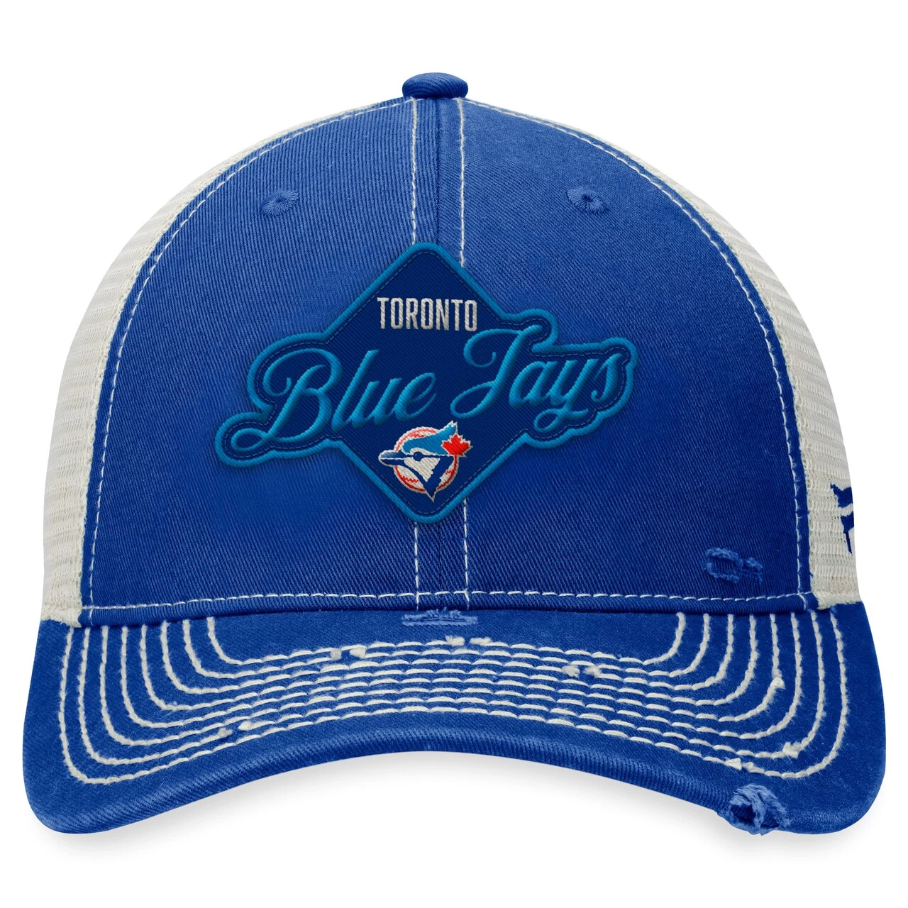 Men's Toronto Blue Jays Fanatics Branded Royal Heritage Trucker Snapback Hat - Image 2