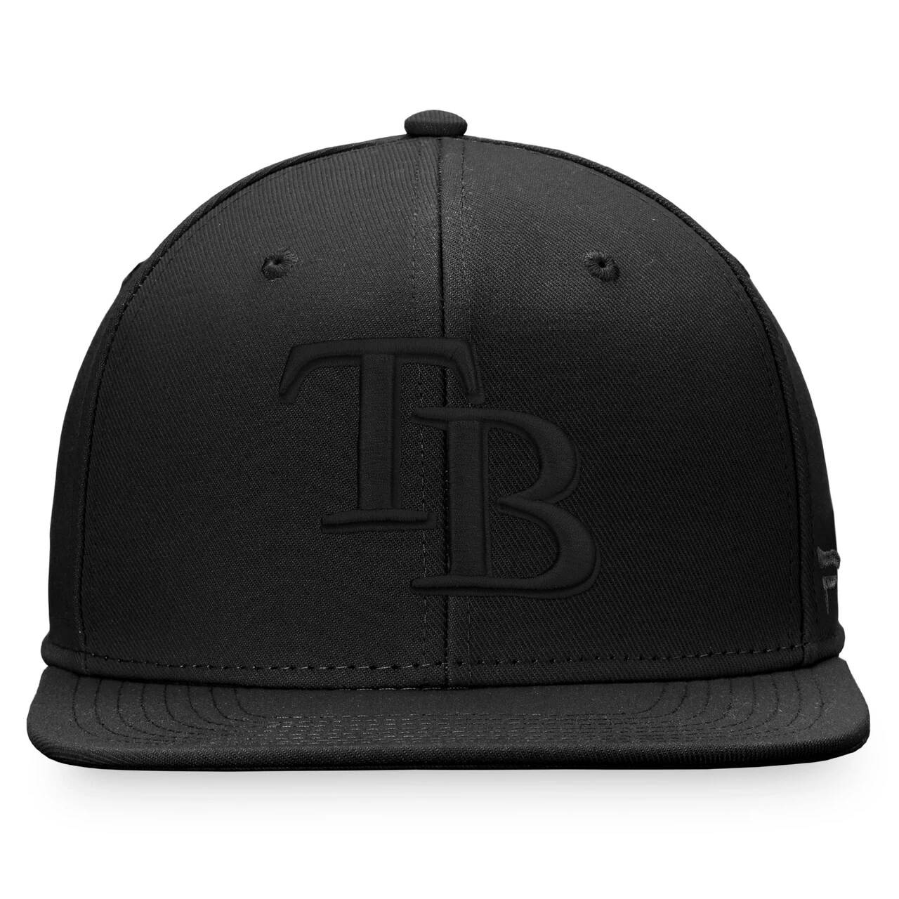 Men's Tampa Bay Rays Fanatics Branded Black On Black Snapback Hat - Image 2