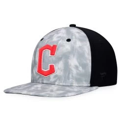 Men's Cleveland Guardians Majestic Gray Smoke Dye Snapback Hat