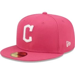 Men's Cleveland Guardians New Era Beetroot Logo 59FIFTY Fitted Hat