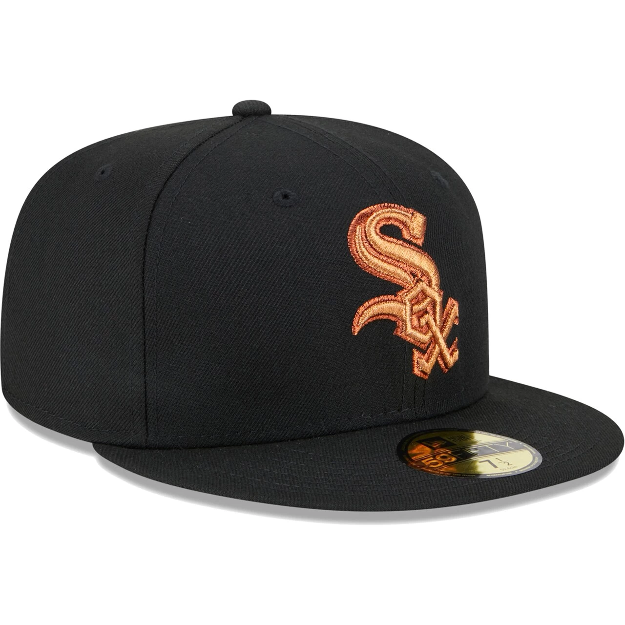 Men's Chicago White Sox New Era Black Metallic Pop 59FIFTY Fitted Hat - Image 3