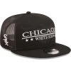 Men's Chicago White Sox New Era Black Patriot Trucker 9FIFTY Snapback Hat