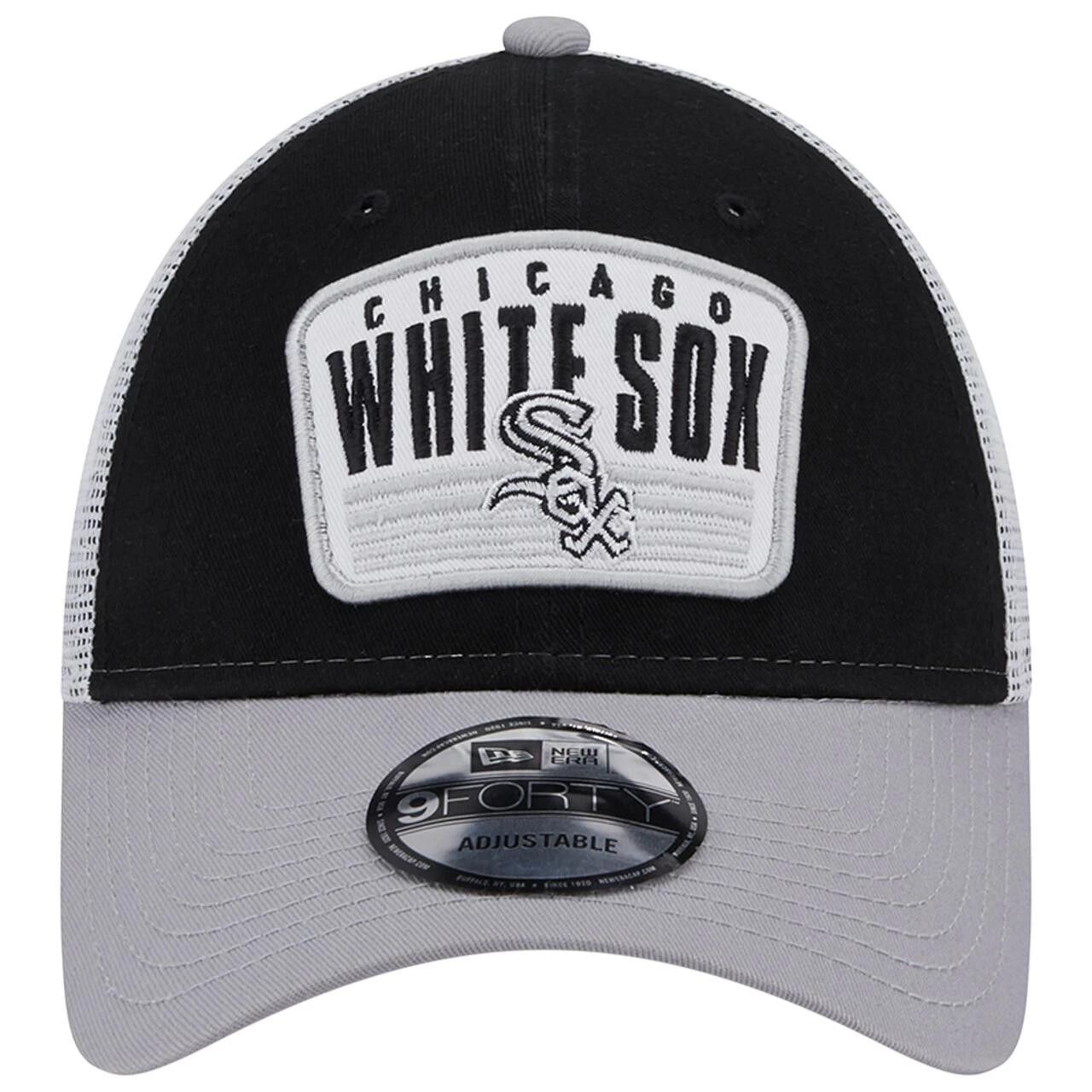 Men's Chicago White Sox New Era Black Two-Tone Patch 9FORTY Snapback Hat - Image 2