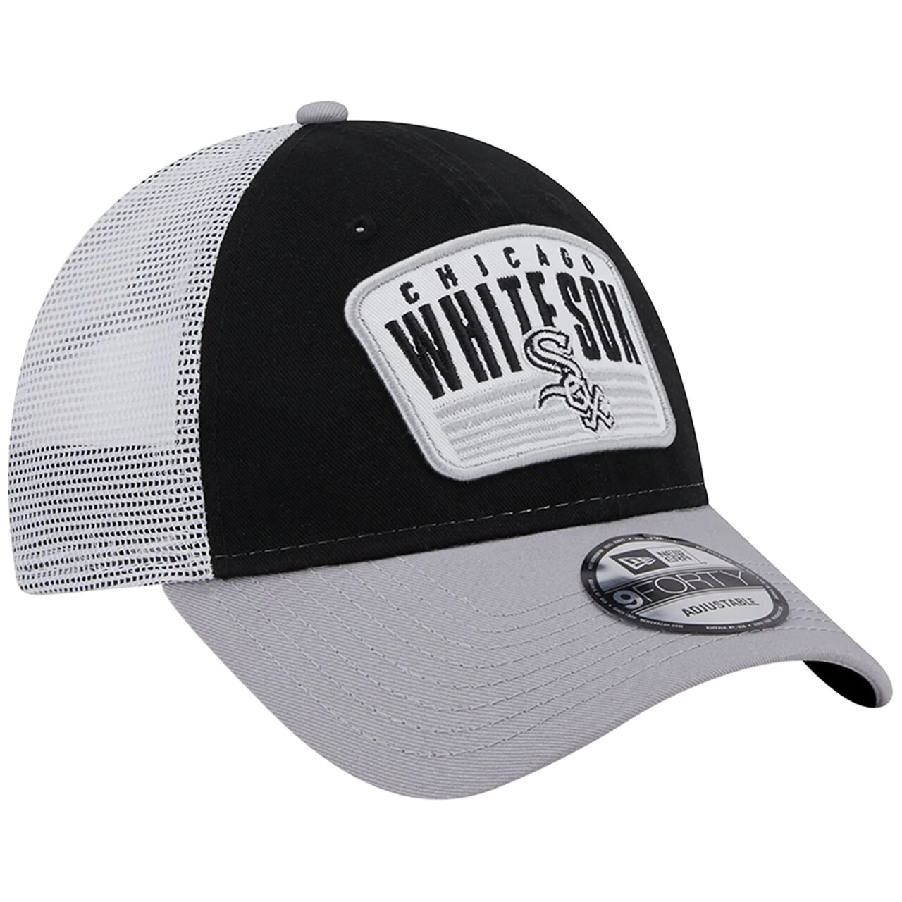 Men's Chicago White Sox New Era Black Two-Tone Patch 9FORTY Snapback Hat - Image 3