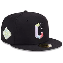 Men's Cleveland Guardians New Era Black Multi-Color Pack 59FIFTY Fitted Hat