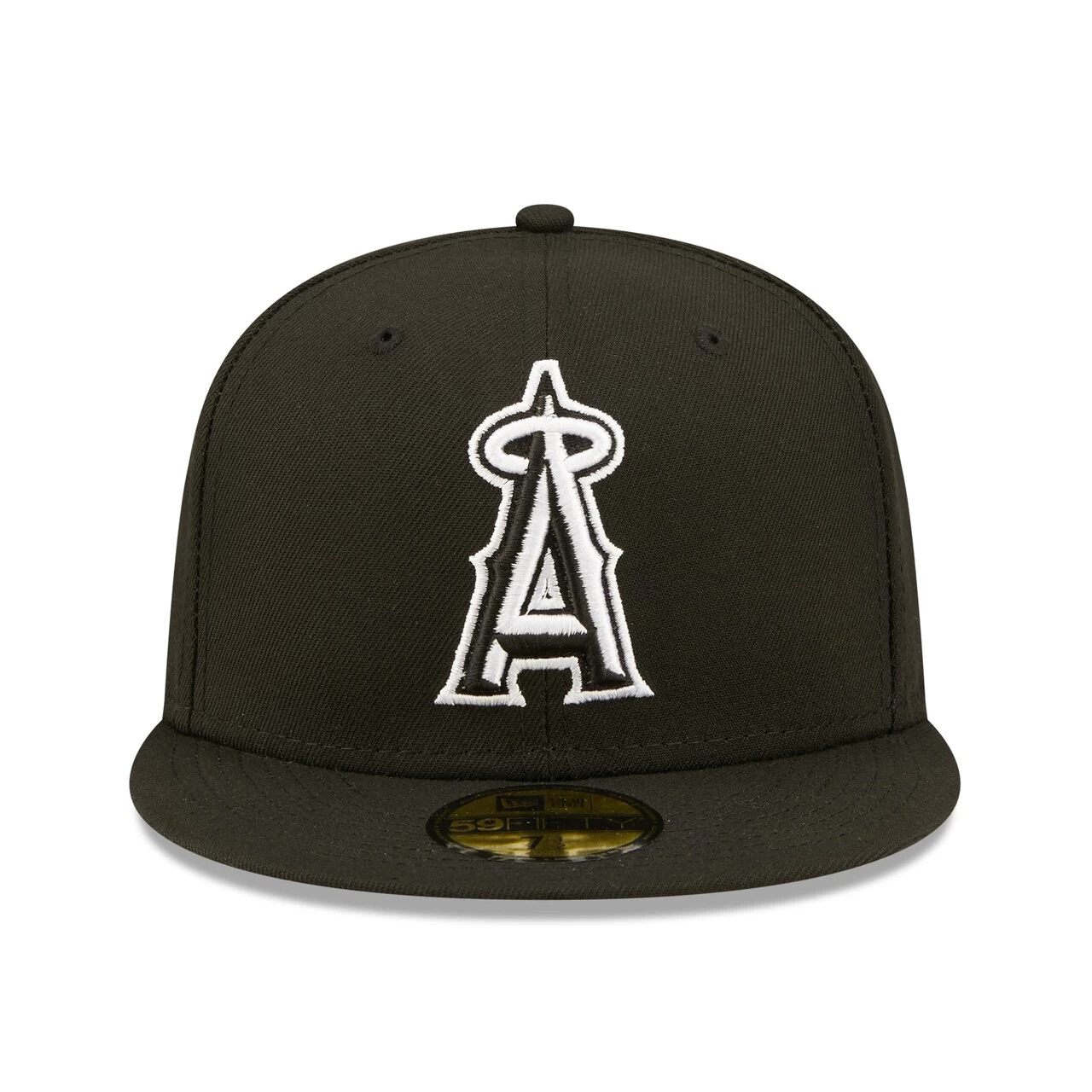 Men's Los Angeles Angels New Era Black Team Logo 59FIFTY Fitted Hat - Image 2