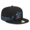 Men's Miami Marlins New Era Black Arch 59FIFTY Fitted Hat