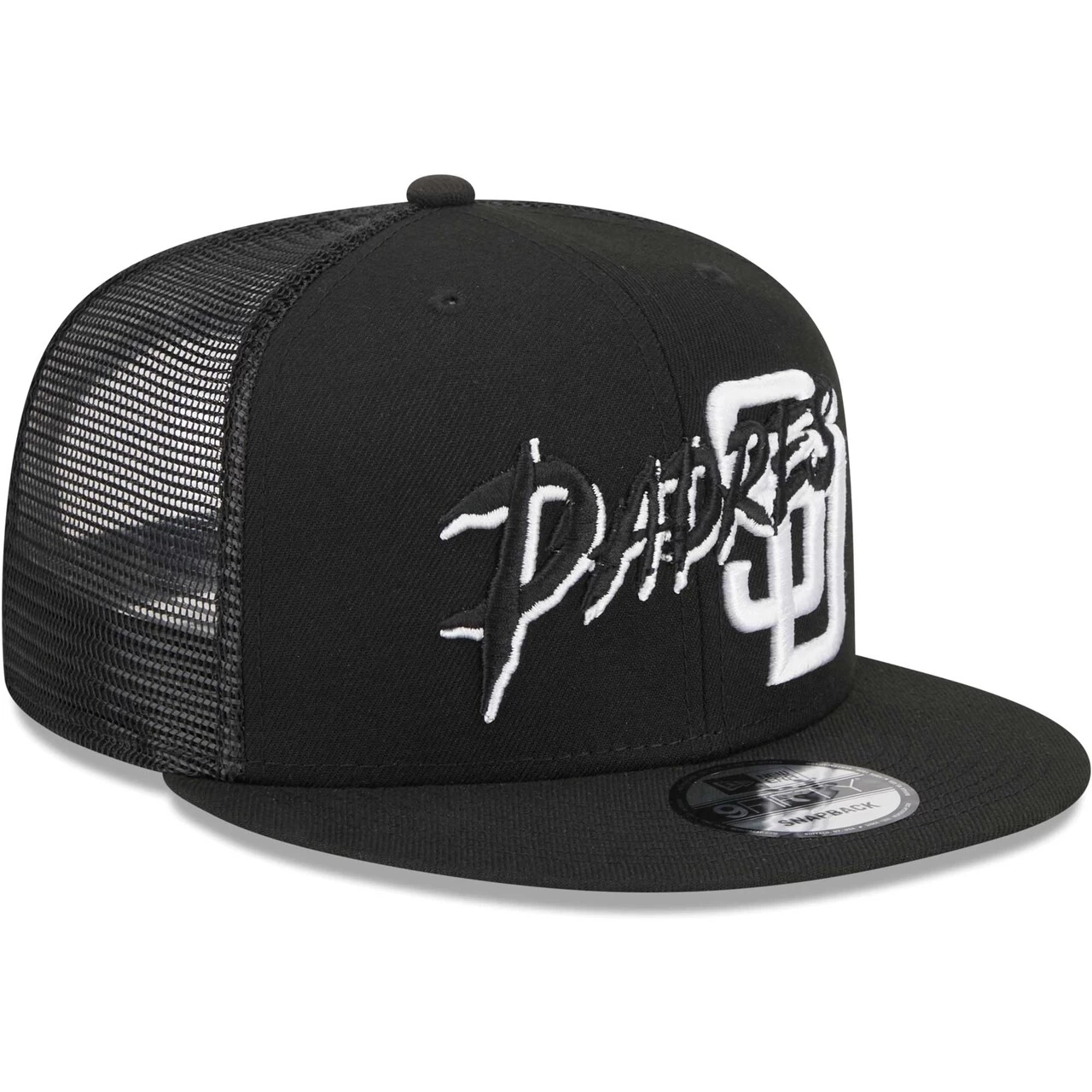 Men's San Diego Padres New Era Black Street Trucker 9FIFTY Snapback Hat