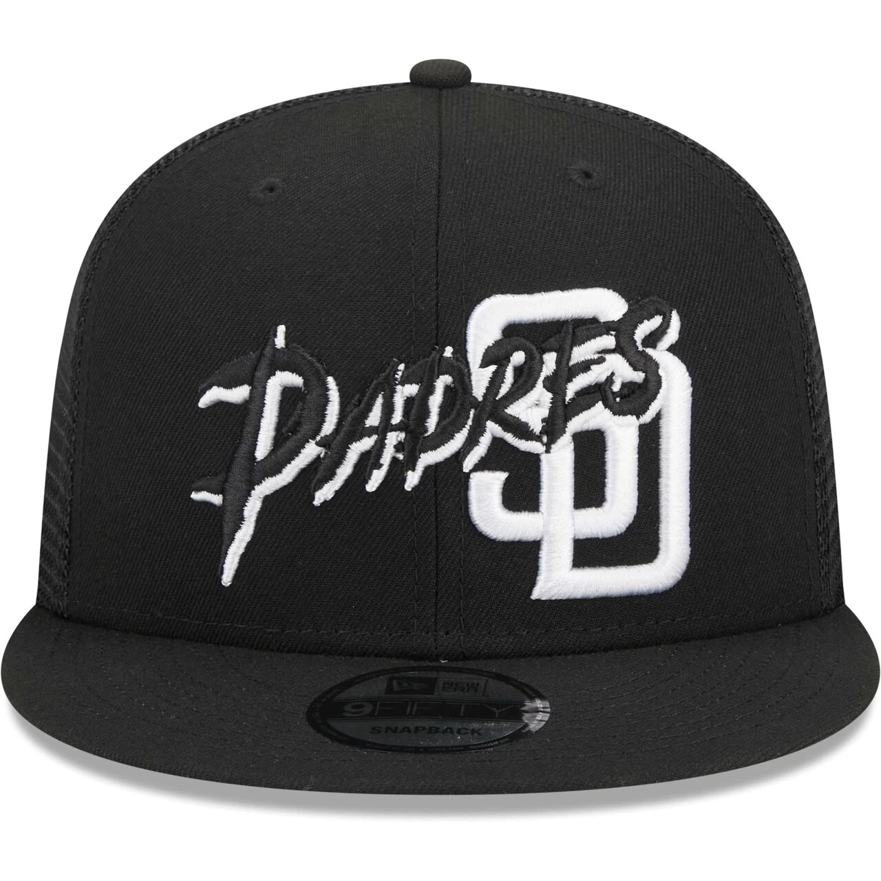 Men's San Diego Padres New Era Black Street Trucker 9FIFTY Snapback Hat - Image 2