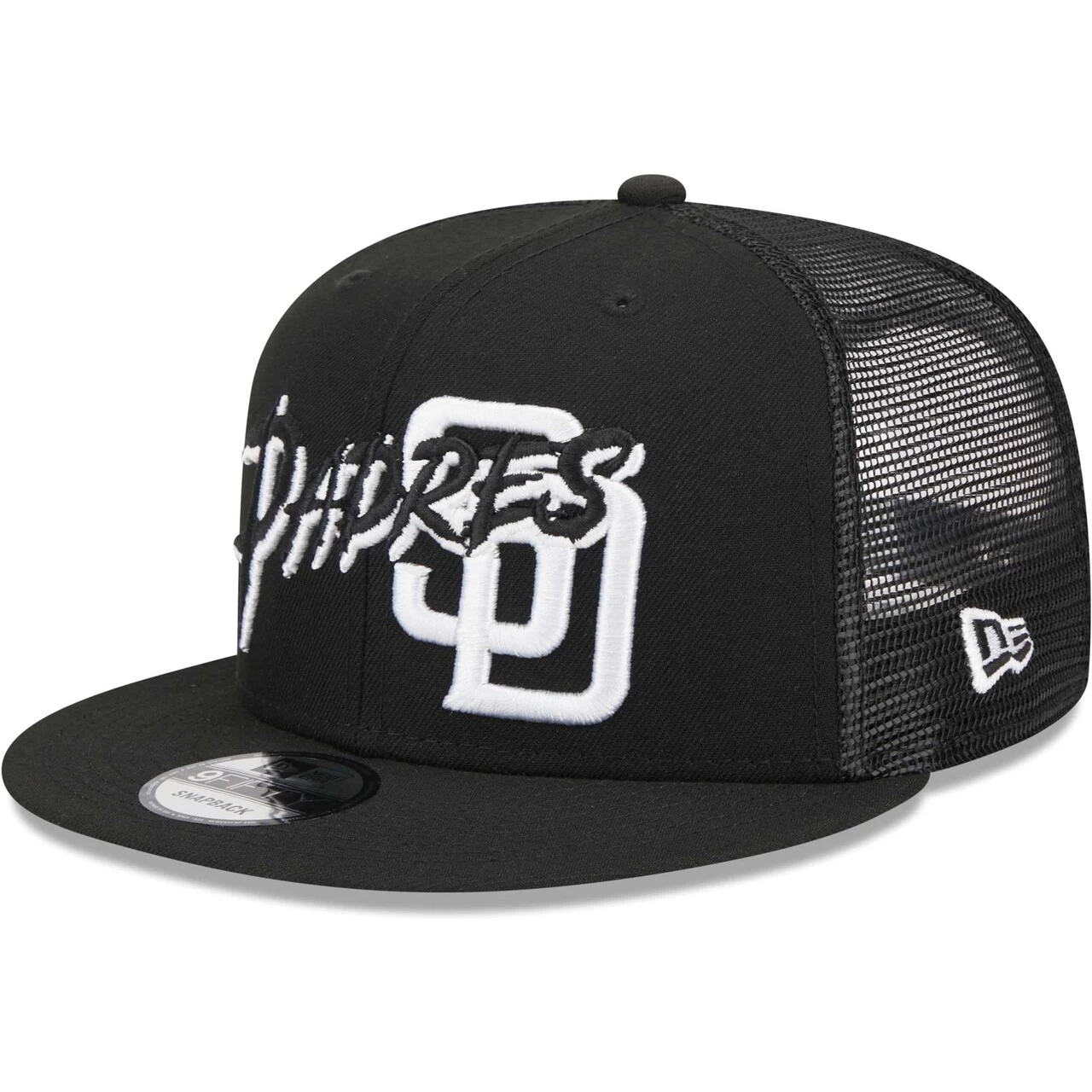 Men's San Diego Padres New Era Black Street Trucker 9FIFTY Snapback Hat - Image 3