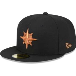 Men's Seattle Mariners New Era Black Metallic Pop 59FIFTY Fitted Hat