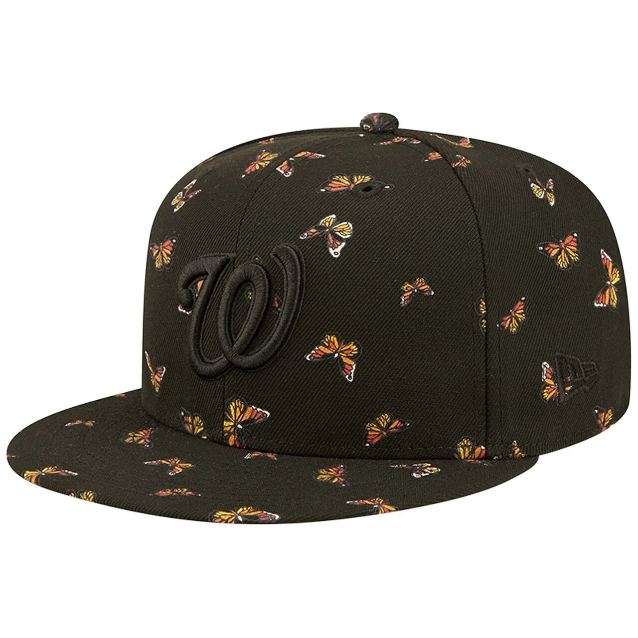 Men's Washington Nationals New Era Black Flutter 59FIFTY Fitted Hat