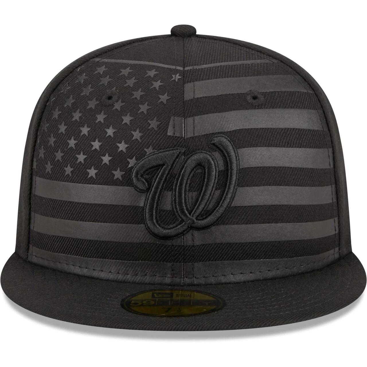 Men's Washington Nationals New Era Black Tonal Flag 59FIFTY Fitted Hat - Image 2